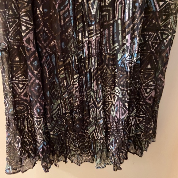 Attitude green/turquoise brown Aztec flared long skirt - size PM - Picture 7 of 8